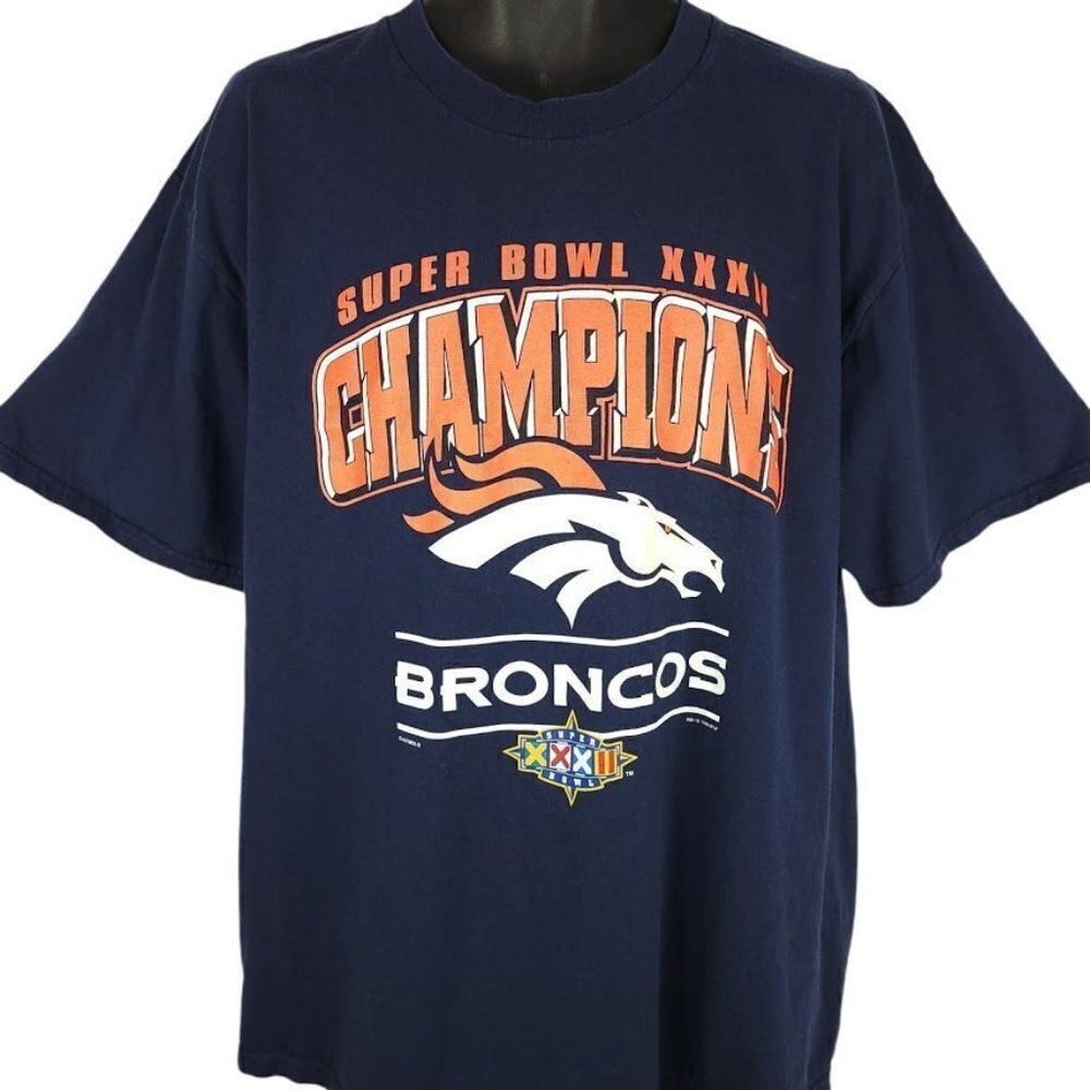 Denver Broncos T Shirt Vintage 90s 1998 Super Bowl XXXII Champions NFL Football